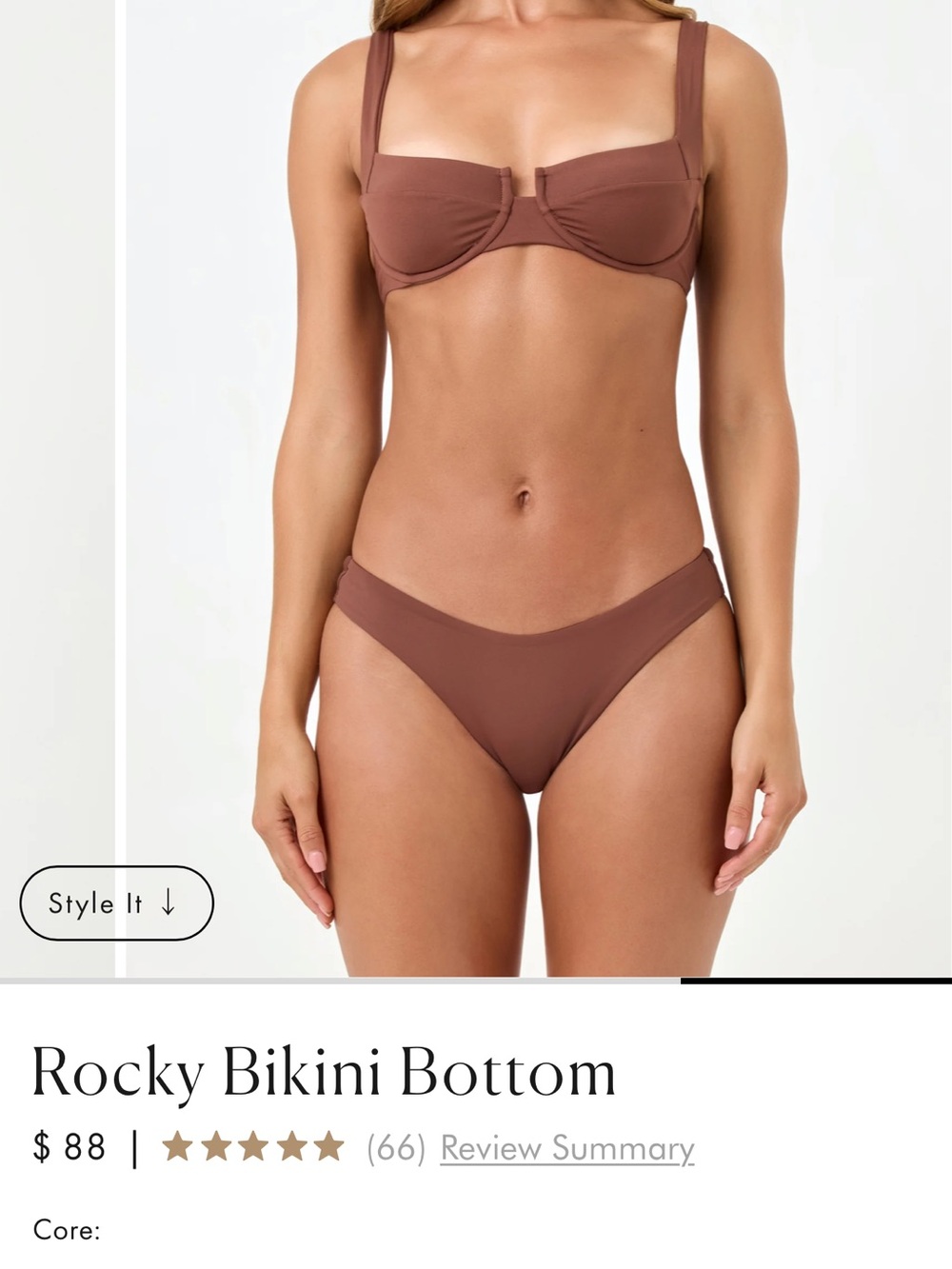 NWT L*Space Rocky Bikini Bottom Cafe Size XS - Picture 2 of 5